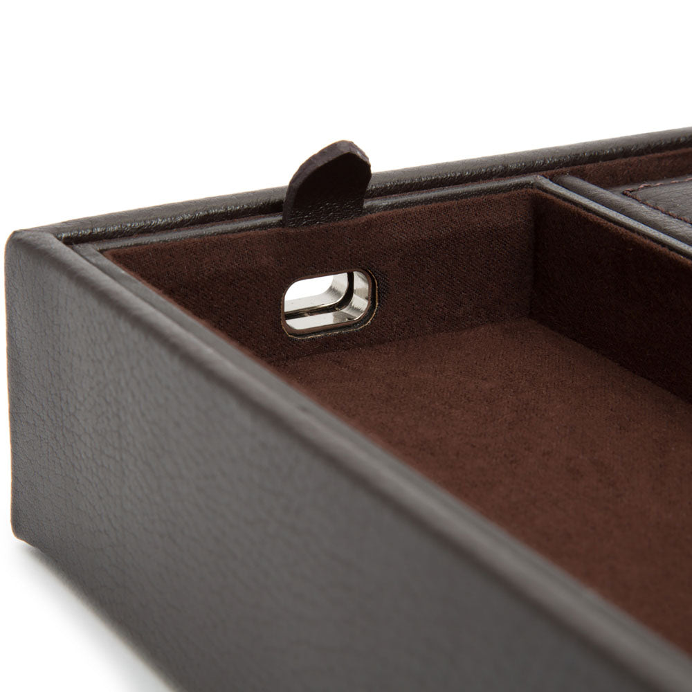 WOLF 1834 Blake Valet Tray with Watch Cuff – Brown Leather - Image 4
