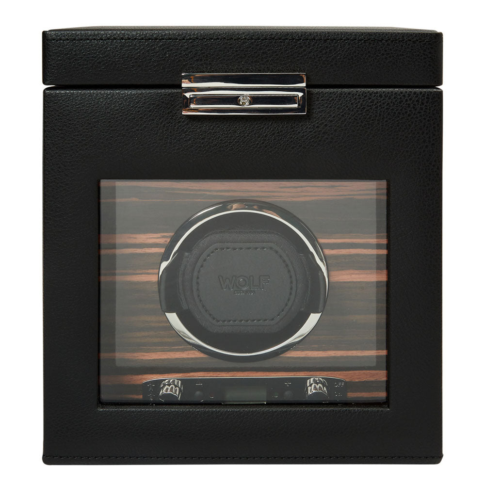 WOLF 1834 Roadster Single Watch Winder with Storage – Black - Image 1