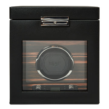 WOLF 1834 Roadster Single Watch Winder with Storage – Black - Image 1