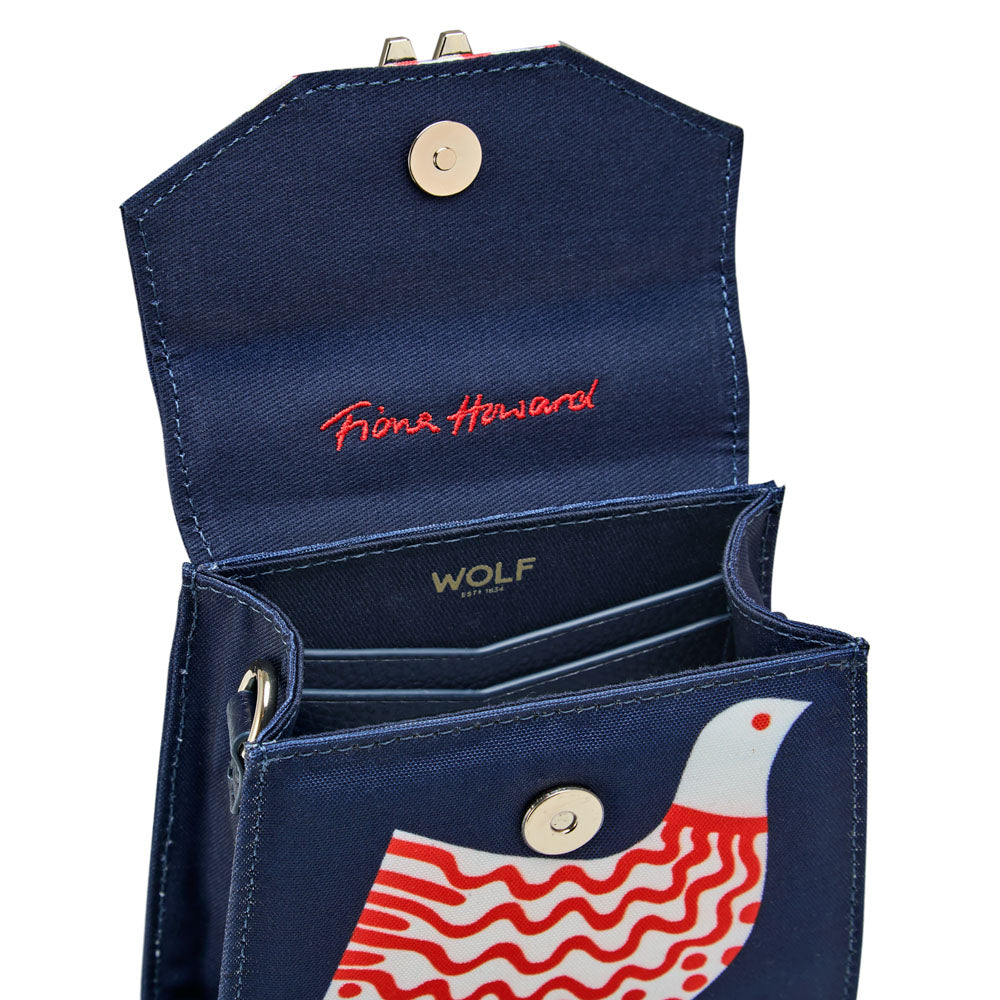 WOLF 1834 Evie Small Bag - Navy Bird | Fiona Howard Hand-Printed Crossbody - Image 5