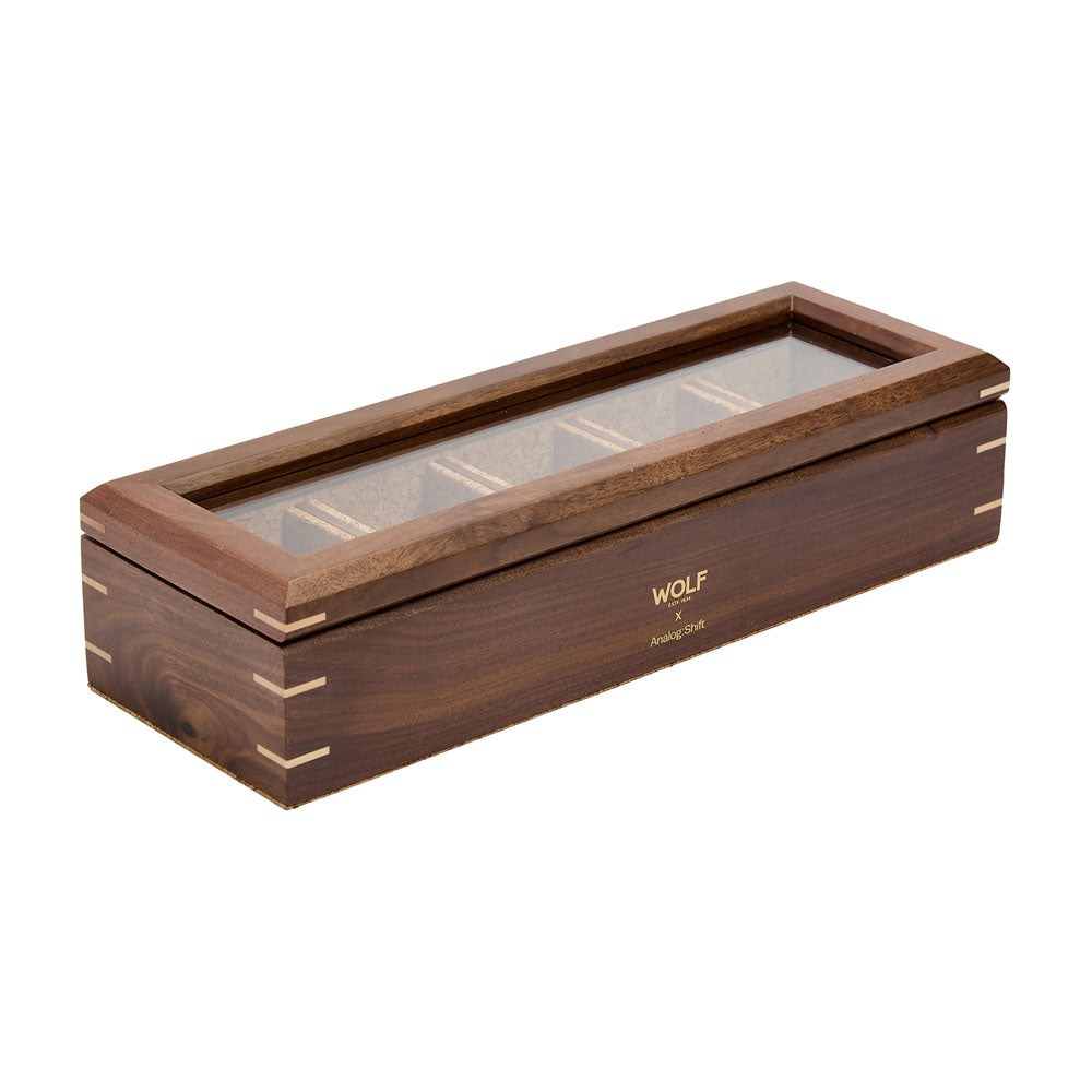 WOLF 1834 Analog:Shift Flatiron II 5-Piece Watch Box – Walnut