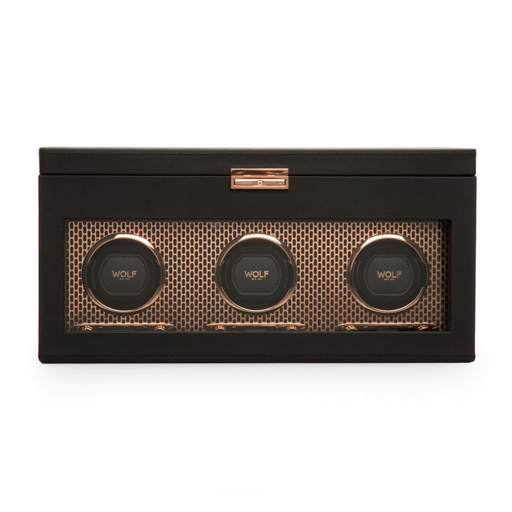 WOLF 1834 Axis Triple Watch Winder with Storage – Copper - Image 1