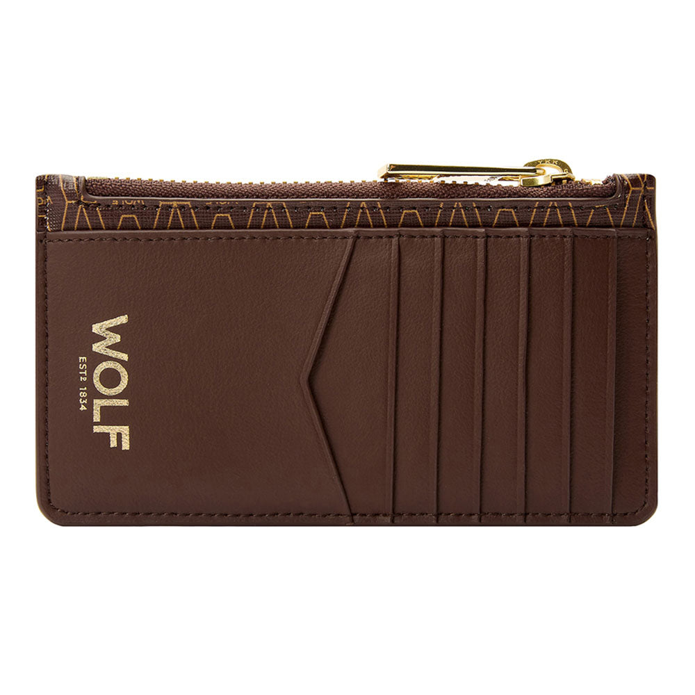 WOLF 1834 Signature Zip Case - Brown | RFID-Blocking Card Wallet with 7 Slots - Image 4
