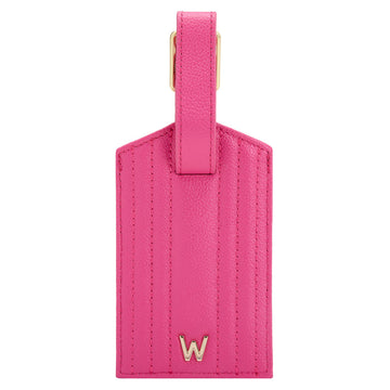WOLF 1834 Mimi Luggage Tag - Pink | Quilted Designer Travel Tag - Image 1