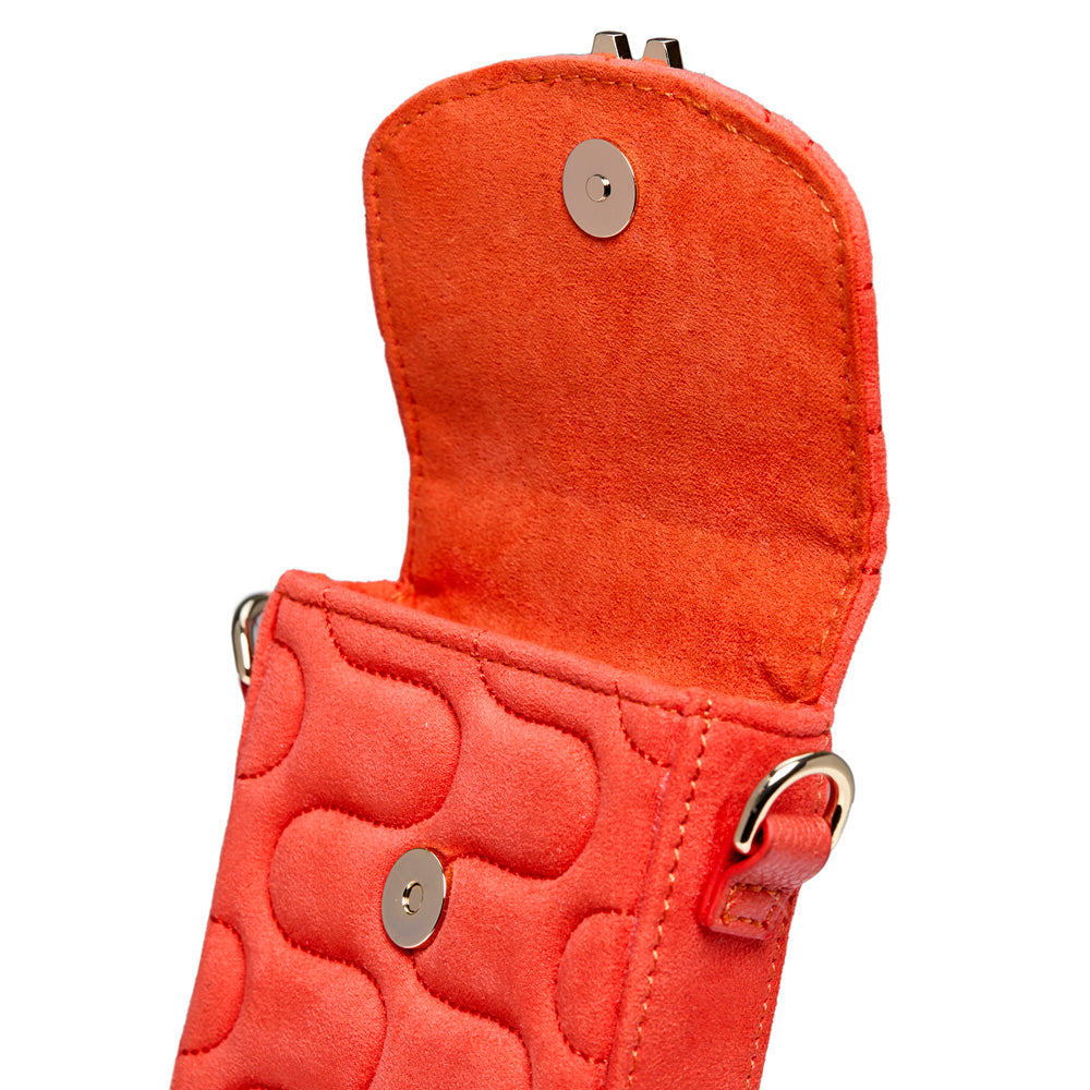 WOLF 1834 Mimi Swirl Phone Bag – Radiant Red Crossbody with Designer Scarf - Image 4