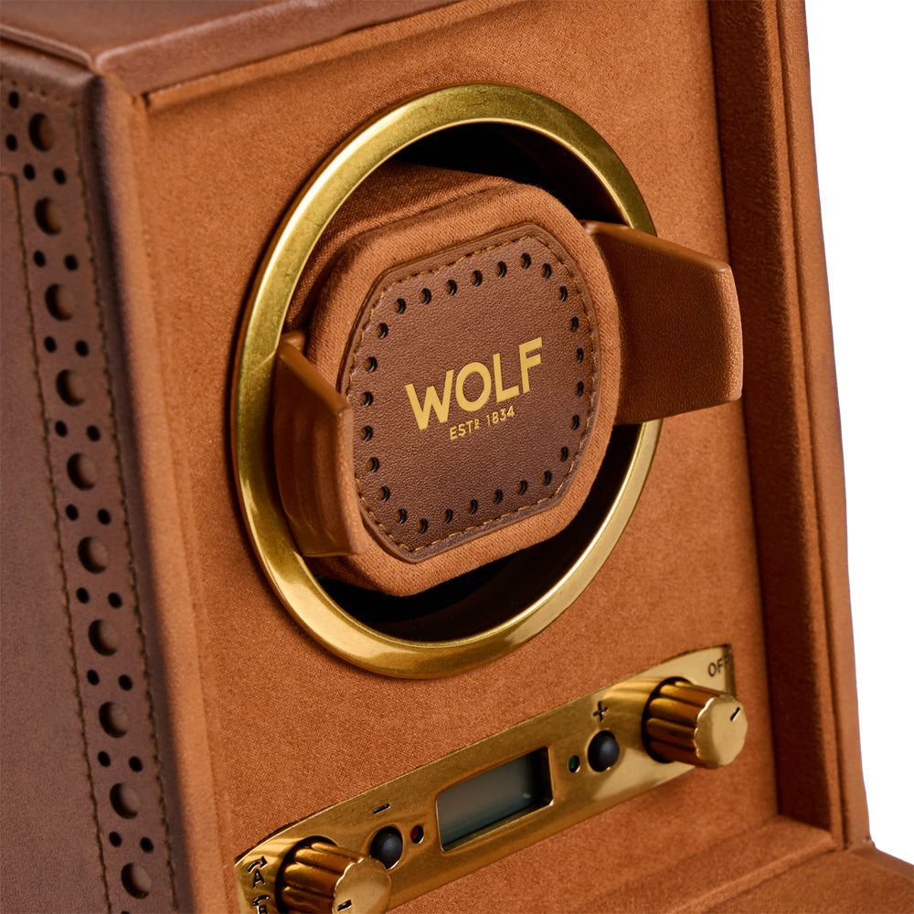 WOLF 1834 Brogue Single Watch Winder – Burnished Brown - Image 5