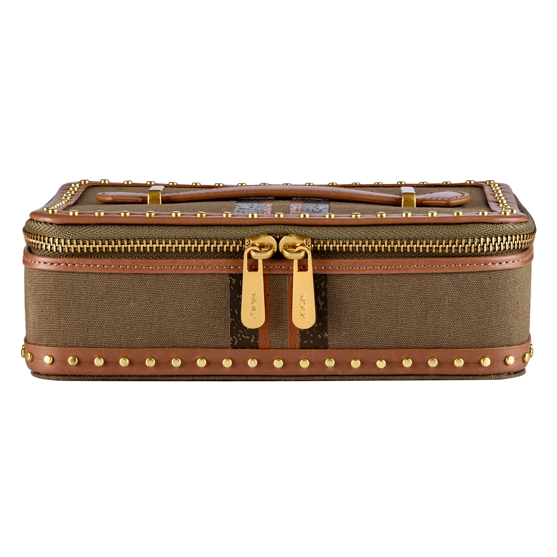 WOLF 1834 Ida Travel Zip Jewelry Case - Khaki - Image 1