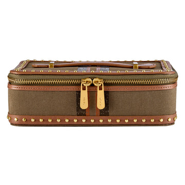 WOLF 1834 Ida Travel Zip Jewelry Case - Khaki - Image 1