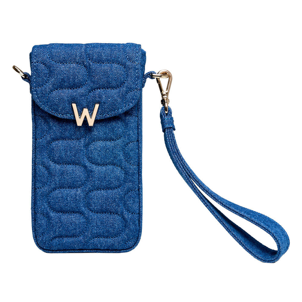 WOLF 1834 Mimi Swirl Phone Bag – Denim Ultrasuede Crossbody with Scarf - Image 2