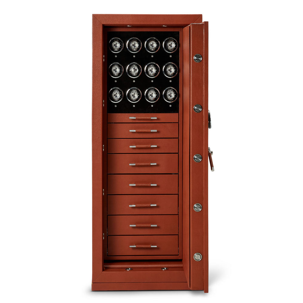 WOLF 1834 Churchill 12 Piece Watch Winder Safe – Cognac Leather - Image 3
