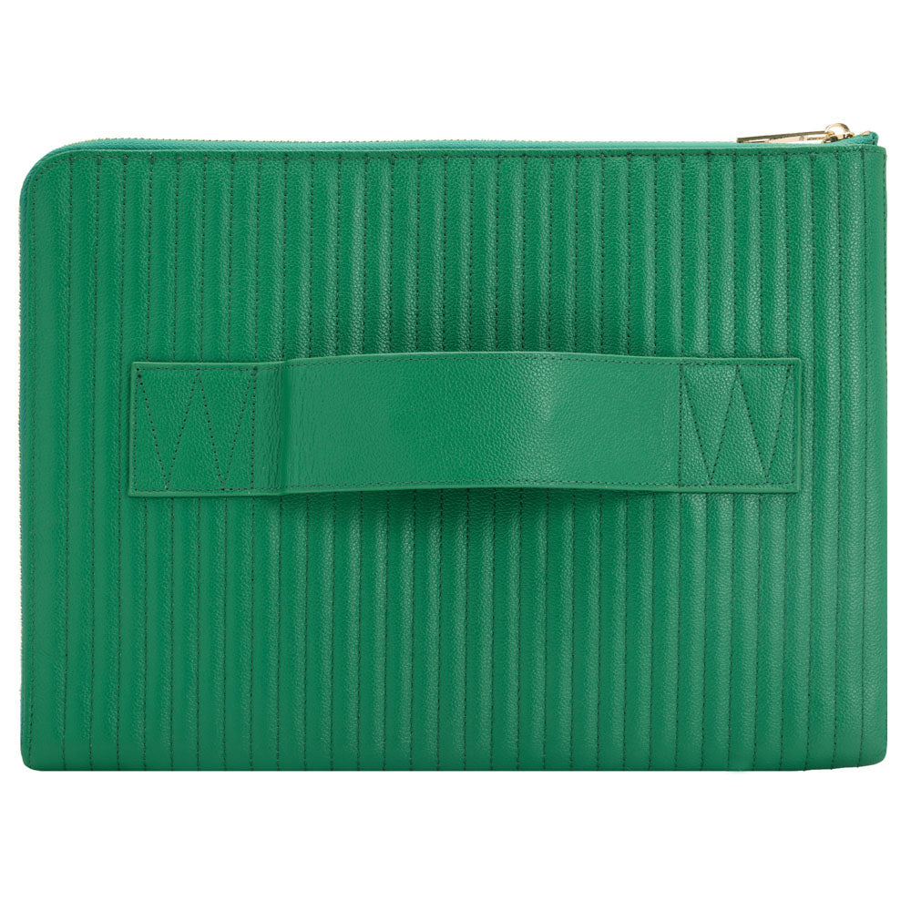 WOLF 1834 Mimi Laptop Sleeve 13" with Handle - Forest Green - Image 3