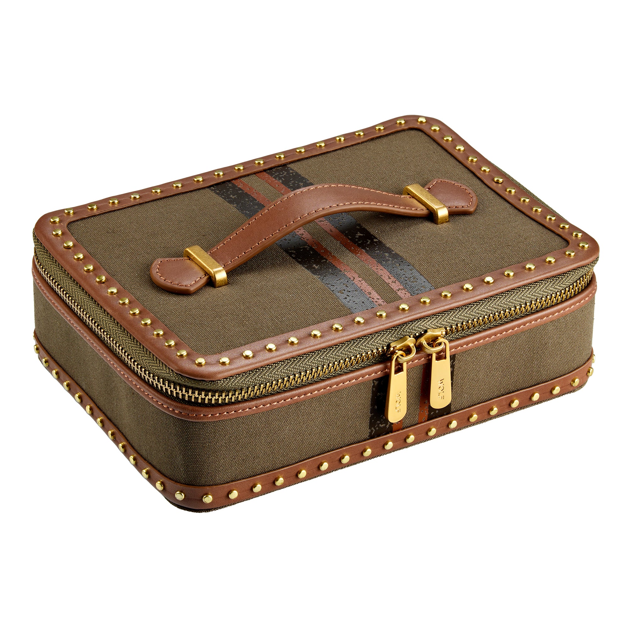 WOLF 1834 Ida Travel Zip Jewelry Case - Khaki - Image 2