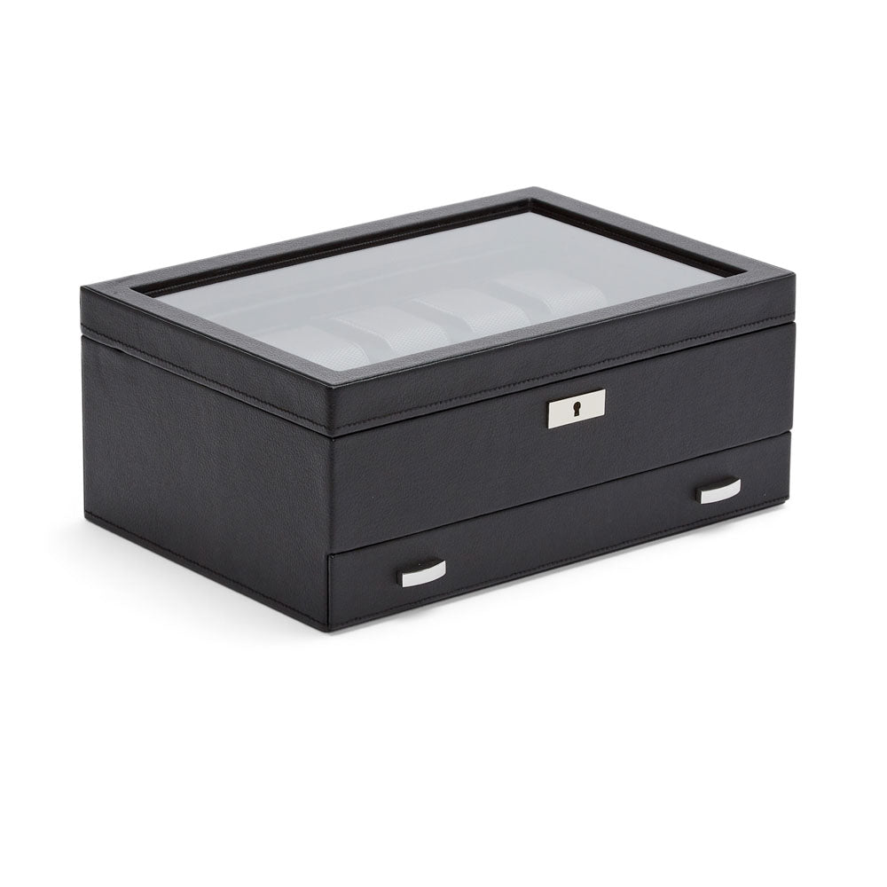 WOLF 1834 Classic 10 Piece Watch Box with Drawer – Black - Image 2