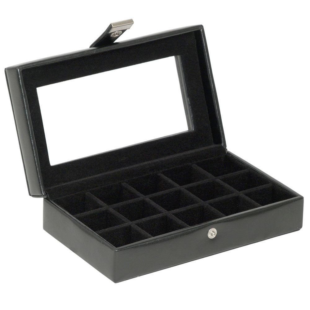 WOLF 1834 Heritage 15-Piece Cufflink Box - Black - Image 3