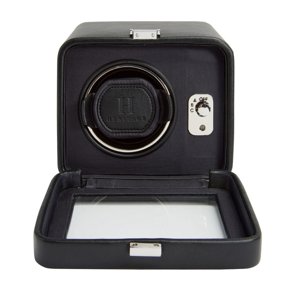 WOLF 1834 Windsor Single Watch Winder with Cover - Windsor Black - Image 2