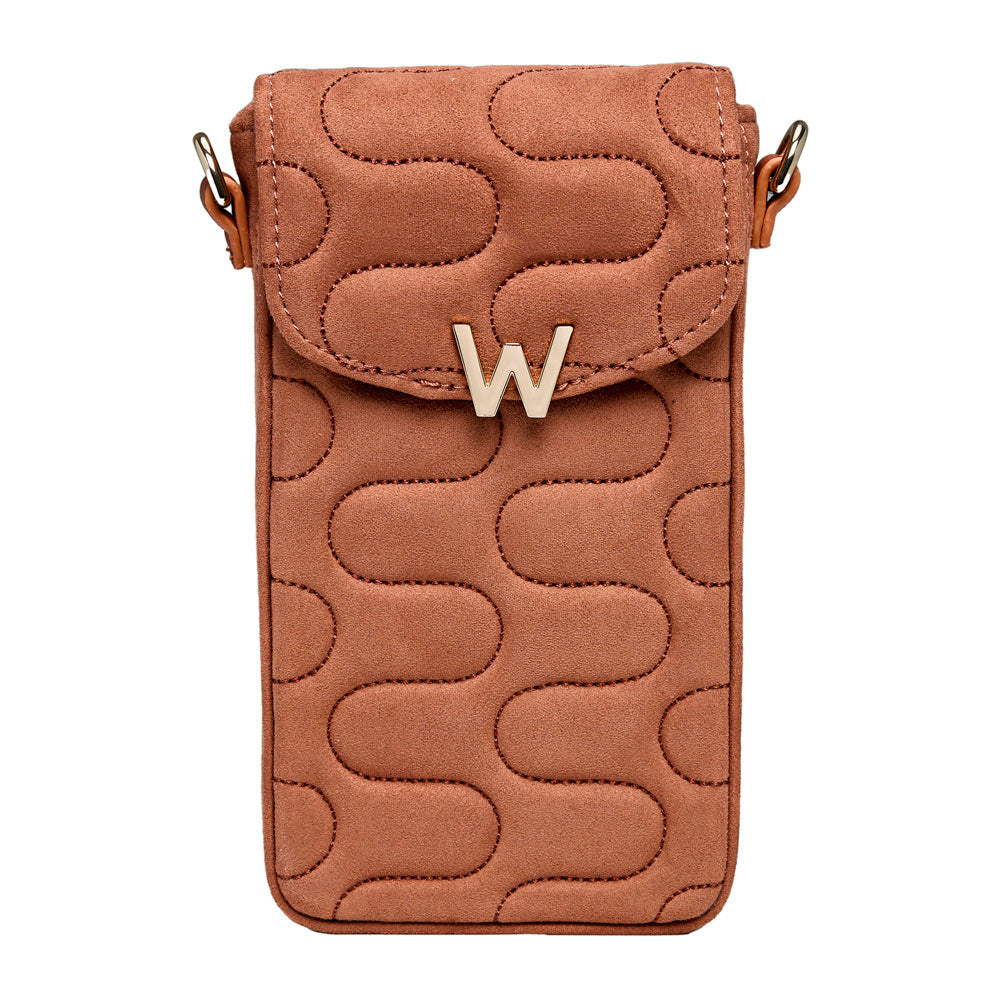 WOLF 1834 Mimi Swirl Phone Bag - Nutshell Brown - Image 1