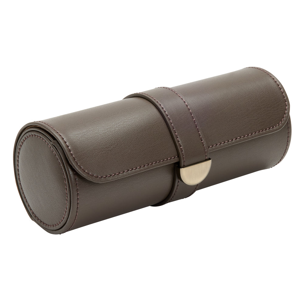 WOLF 1834 Earth Triple Watch Roll – Coffee Apple Leather, 3‑Watch Capacity - Image 2