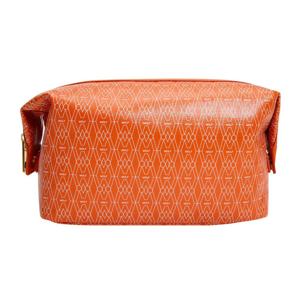 WOLF 1834 Signature Washbag – Orange, Recycled Vegan Travel Toiletry Bag - Image 1