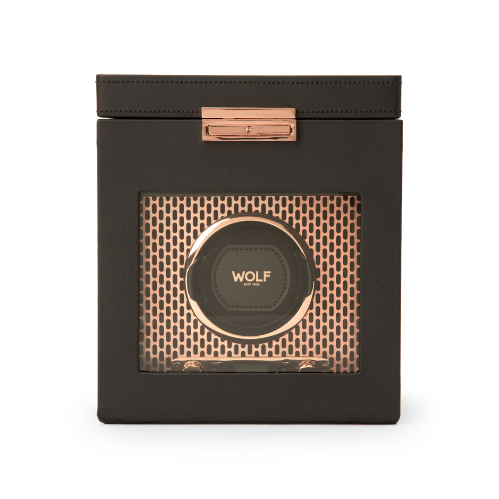 WOLF 1834 Axis Single Watch Winder with Storage – Copper - Image 1