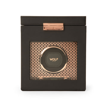WOLF 1834 Axis Single Watch Winder with Storage – Copper - Image 1