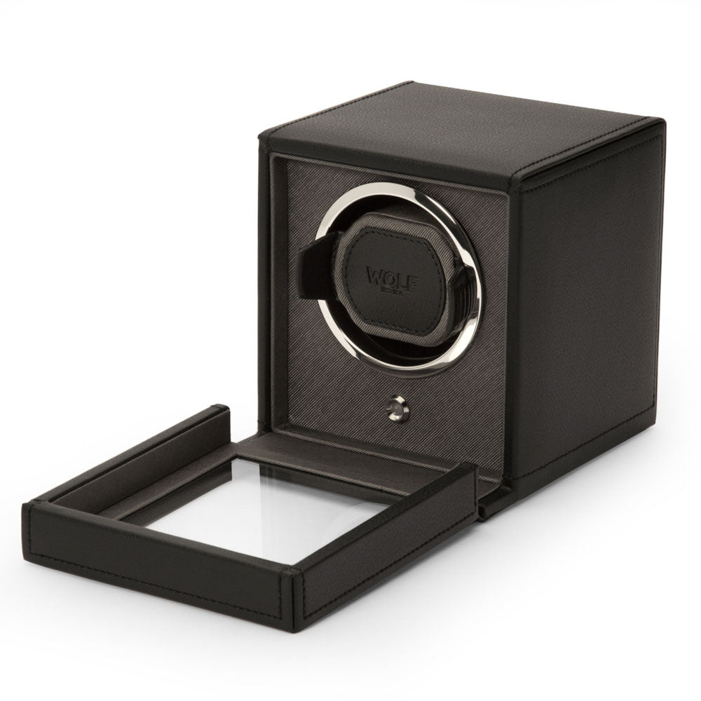 WOLF 1834 Cub Single Watch Winder with Cover - Black - Image 4
