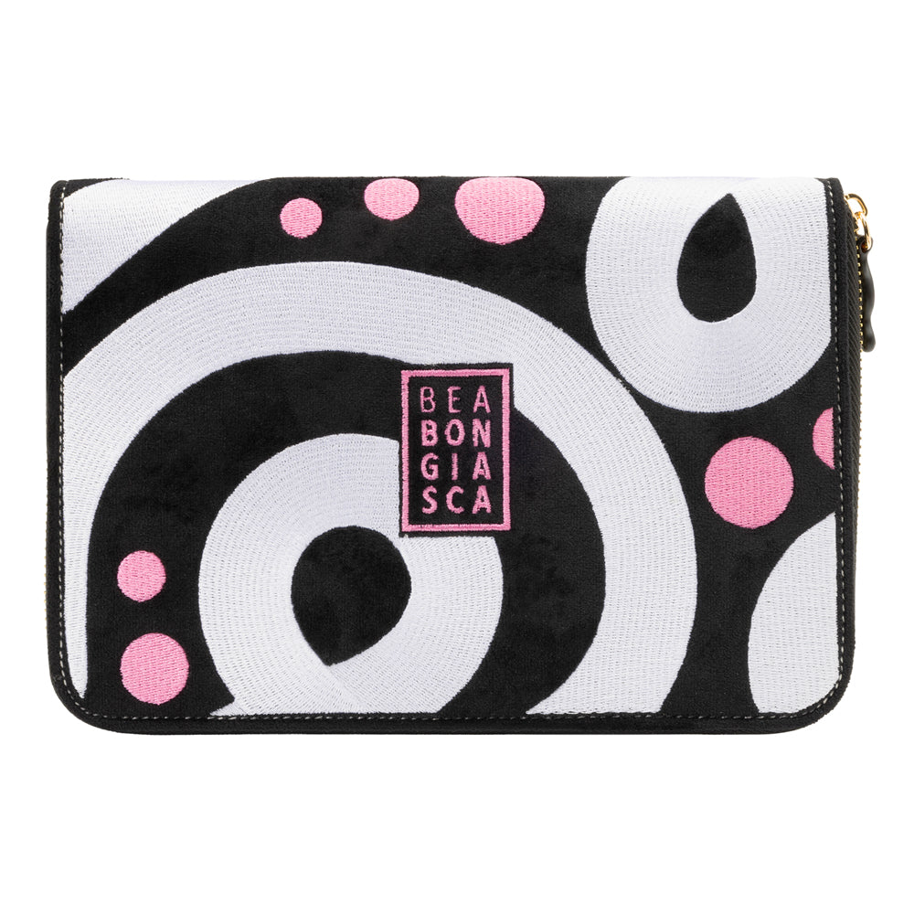 WOLF 1834 Bea Bongiasca Jewelry Portfolio – White/Black/Pink Velvet - Image 1