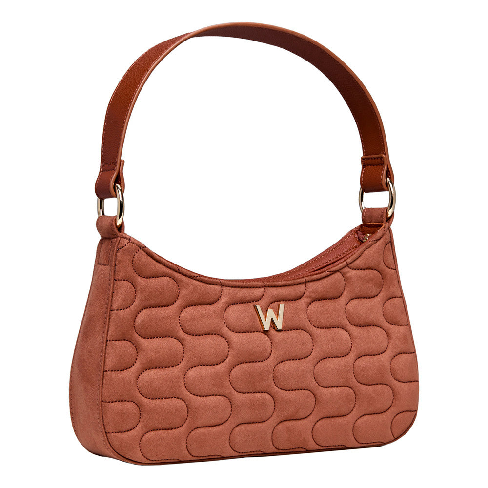 WOLF 1834 Mimi Swirl Shoulder Bag with Scarf - Nutshell Brown - Image 3