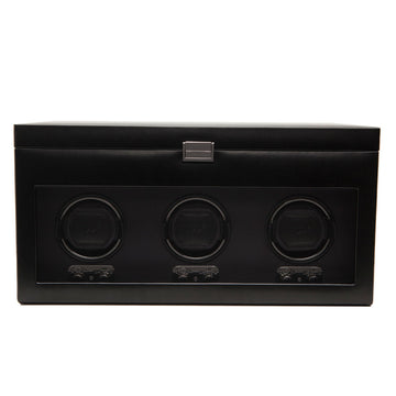 WOLF 1834 Heritage Triple Watch Winder with Storage – Black - Image 1