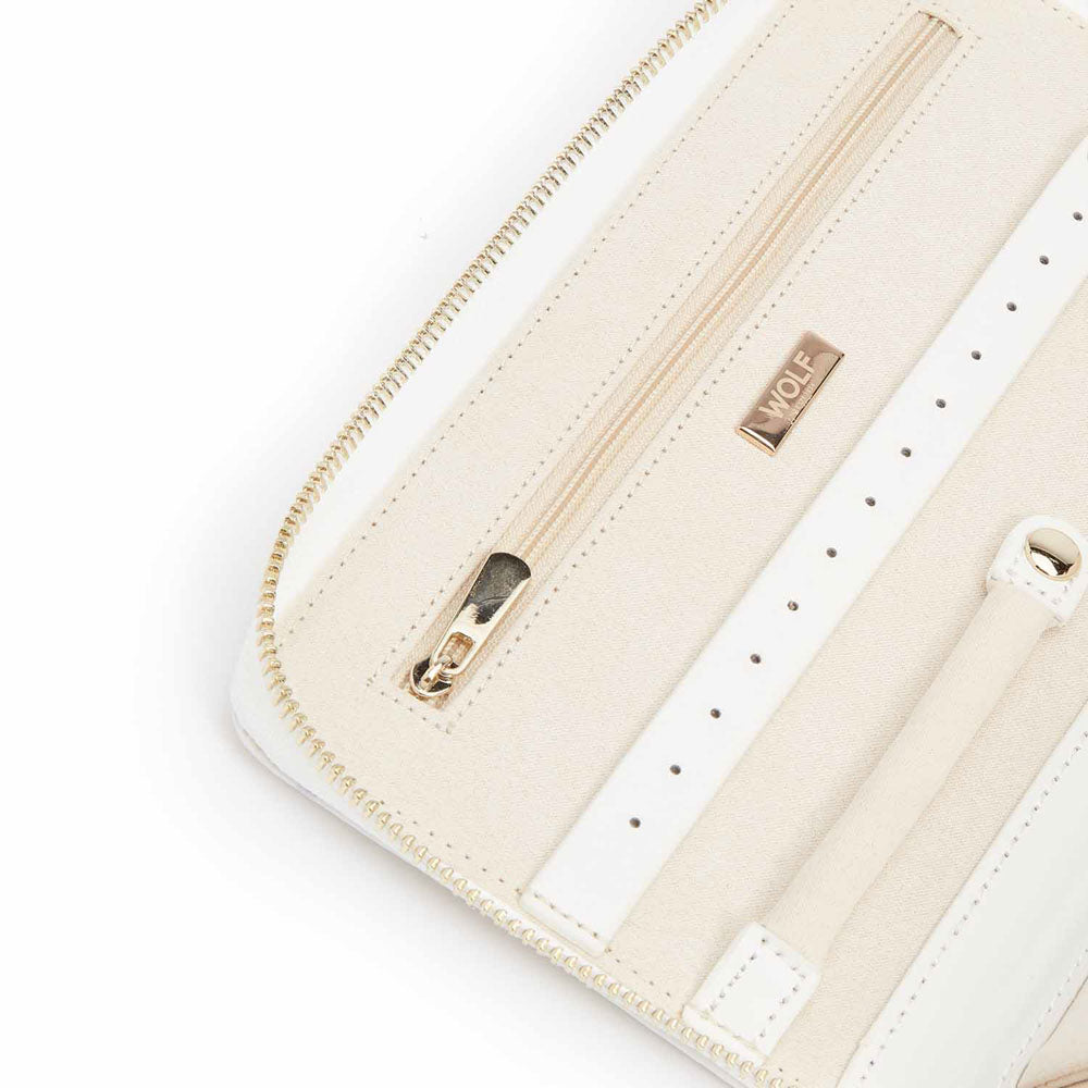 WOLF 1834 Maria Jewelry Portfolio – White Leather Travel Case - Image 5