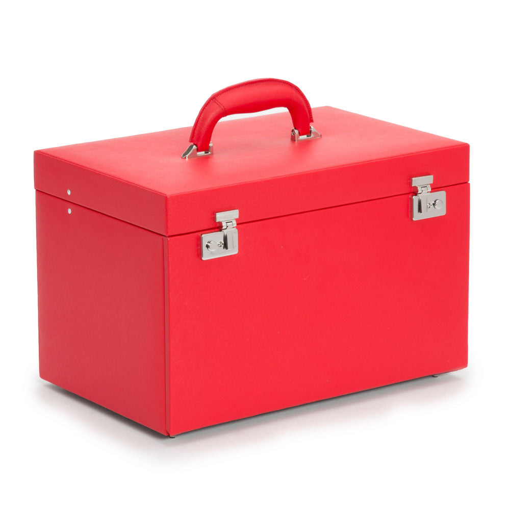 WOLF 1834 Heritage Jewelry Armoire – Red Saffiano Vegan Leather with Travel Case - Image 2