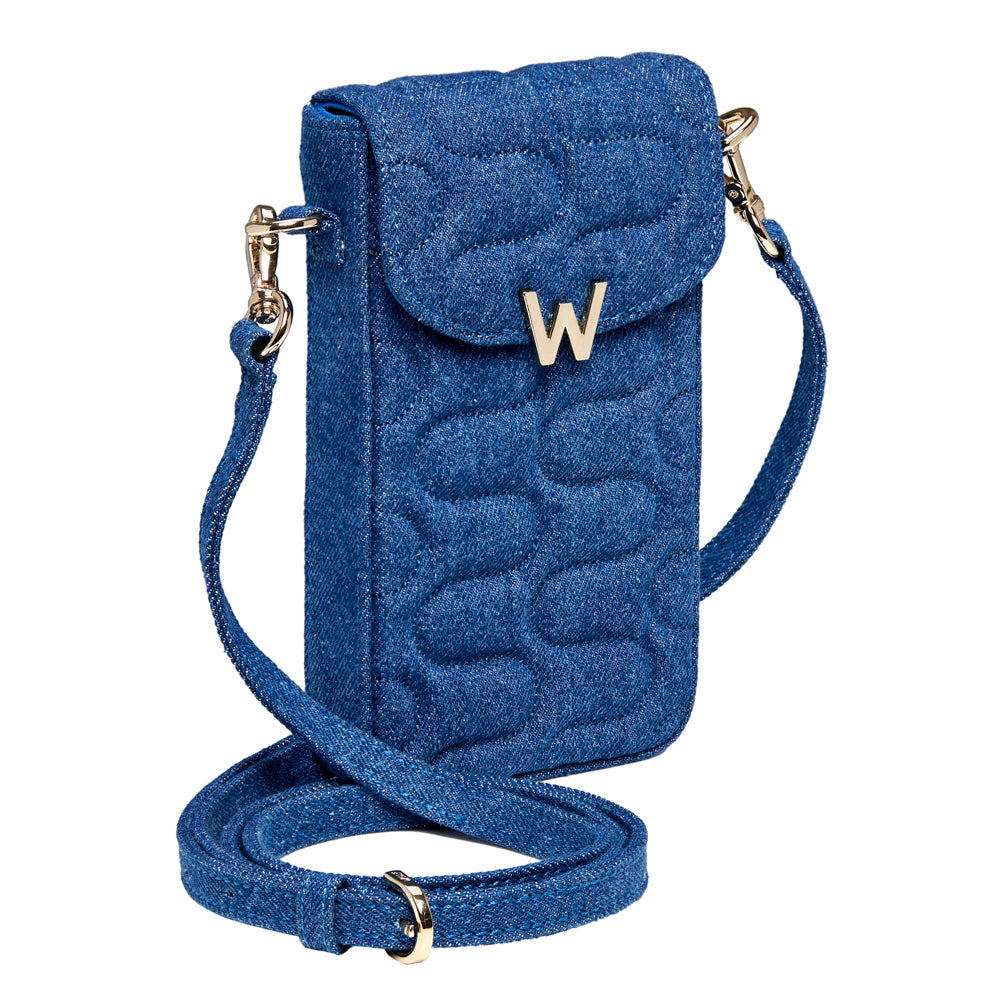 WOLF 1834 Mimi Swirl Phone Bag – Denim Ultrasuede Crossbody with Scarf - Image 3