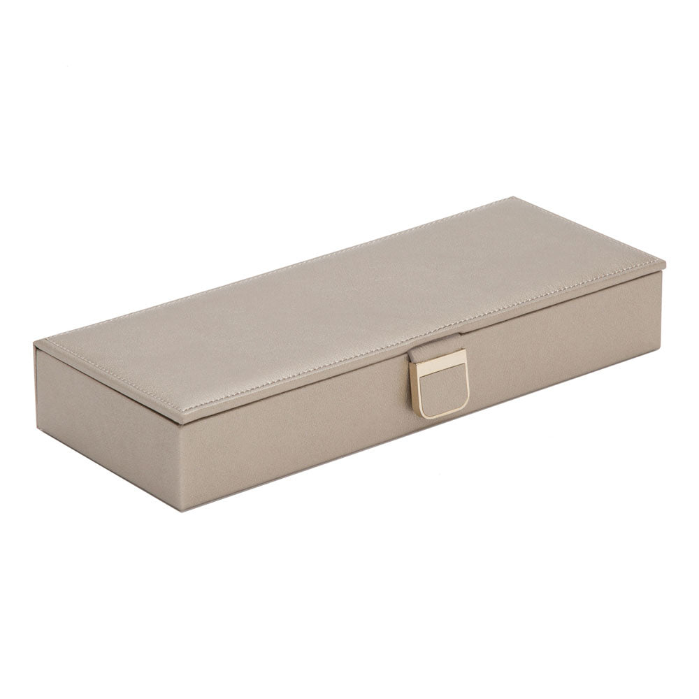 WOLF 1834 Palermo Safe Deposit Box - Pewter Leather Jewelry Travel Case - Image 2