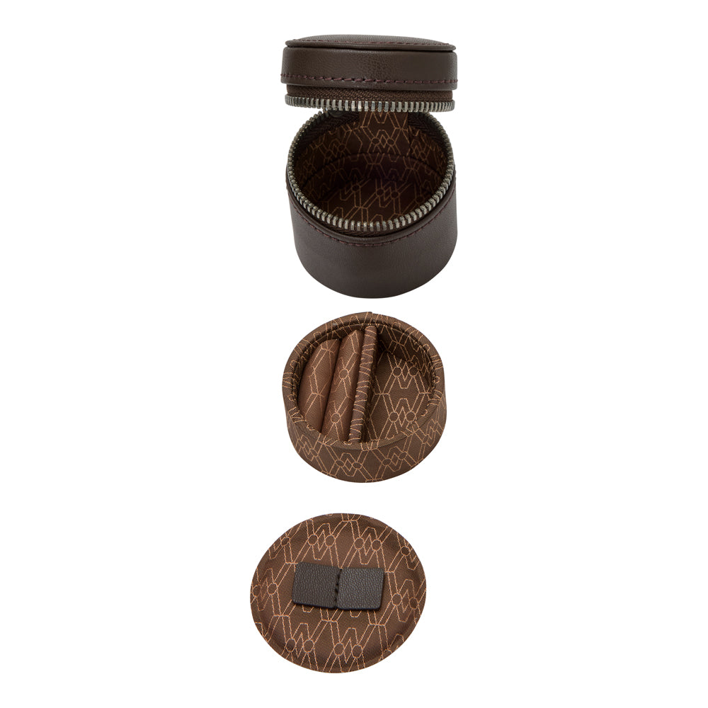 WOLF 1834 Earth 5 Piece Watch Box with Storage – Coffee Apple Leather - Image 6