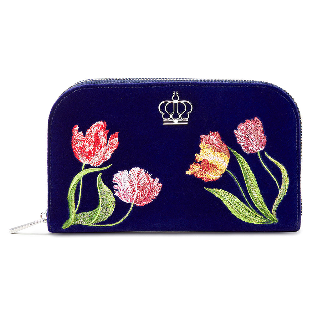 WOLF 1834 x Royal Asscher Jewelry Portfolio – Blue Velvet with Tulip Embroidery - Image 1