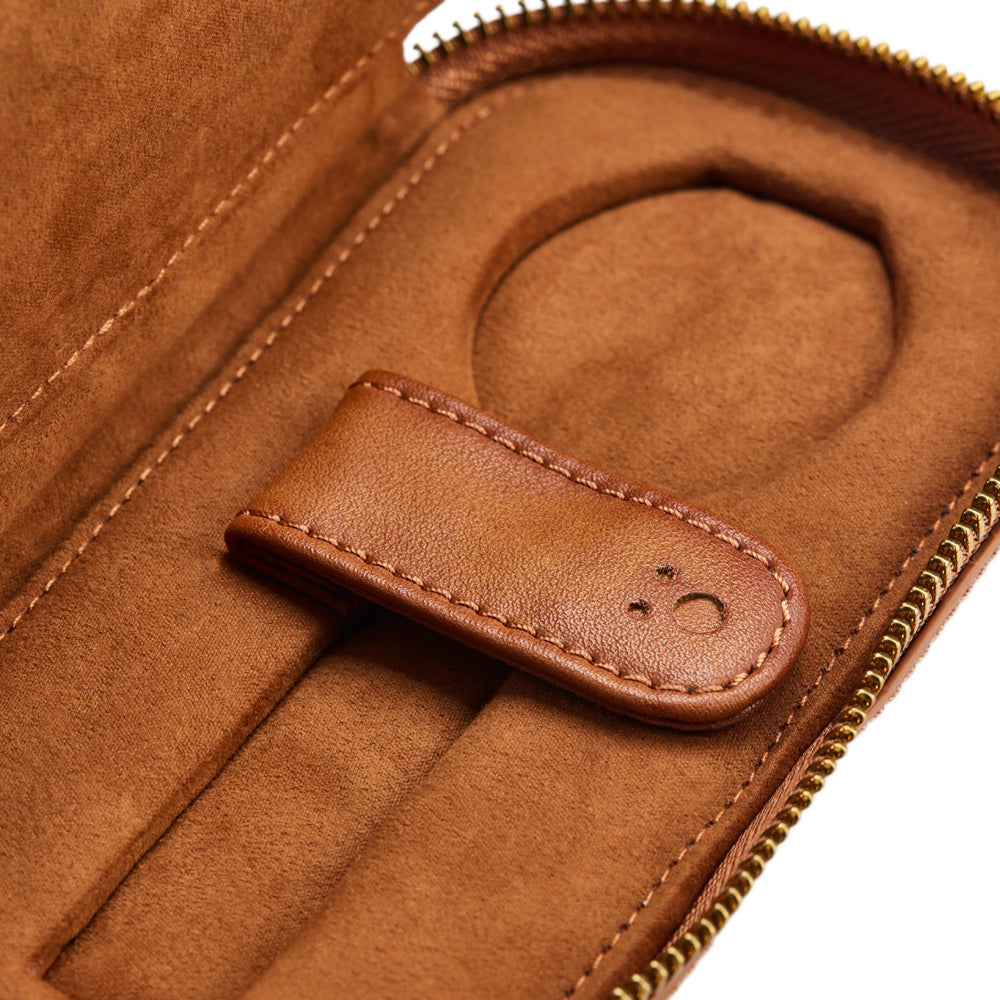 WOLF 1834 Brogue 2-Piece Watch Zip Case - Burnished Brown - Image 5