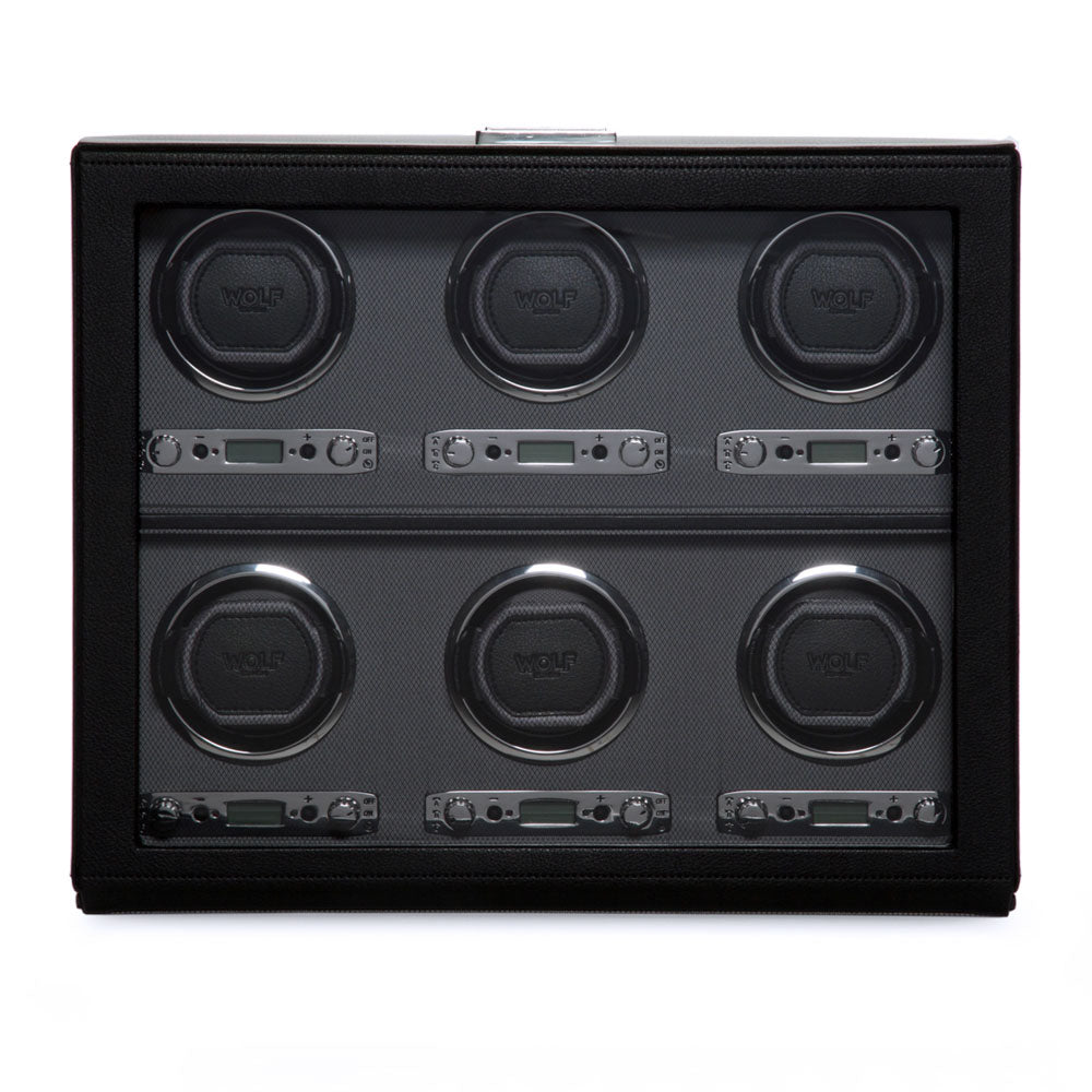 WOLF 1834 Classic 6 Piece Watch Winder - Black - Image 1
