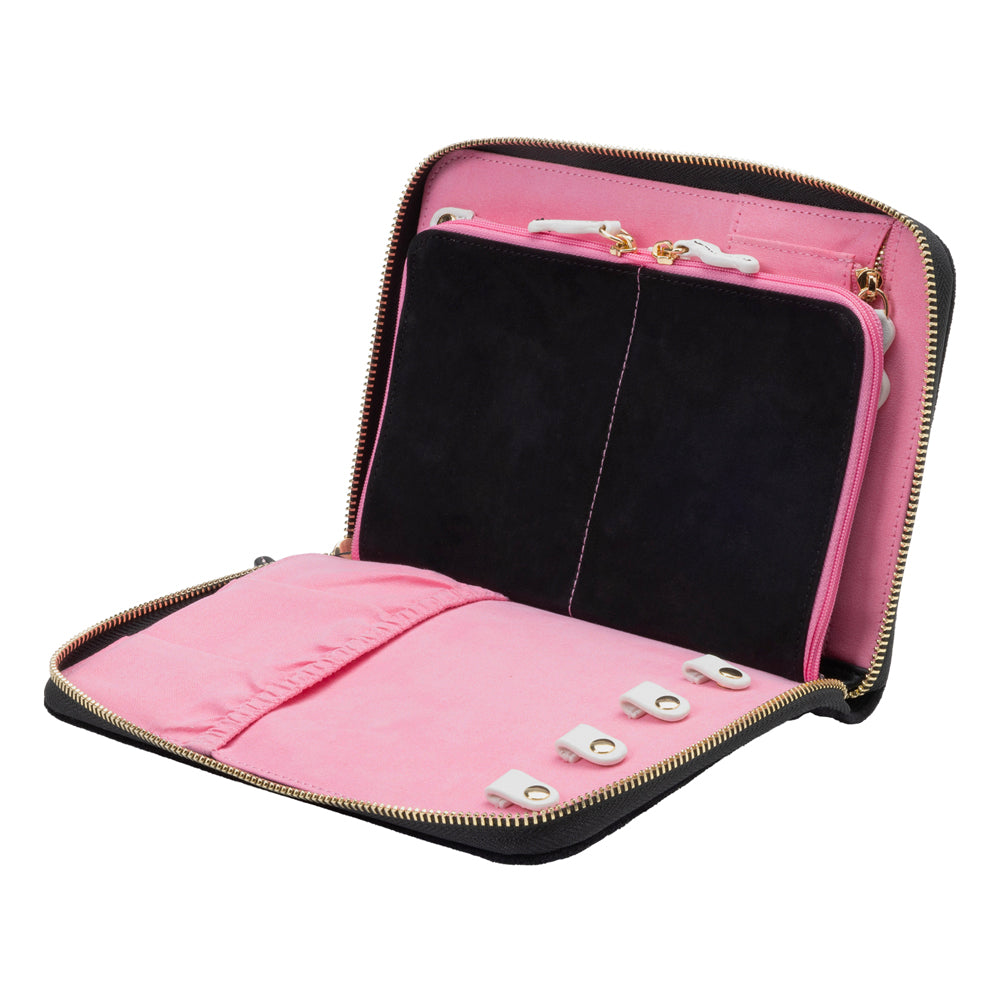 WOLF 1834 Bea Bongiasca Jewelry Portfolio – White/Black/Pink Velvet - Image 3