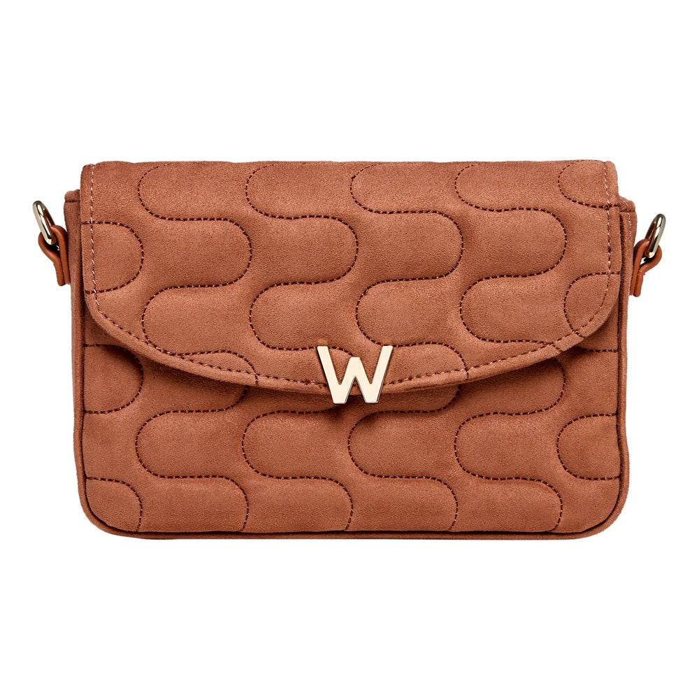 WOLF 1834 Mimi Swirl Cross Body Bag with Scarf – Nutshell Brown - Image 1