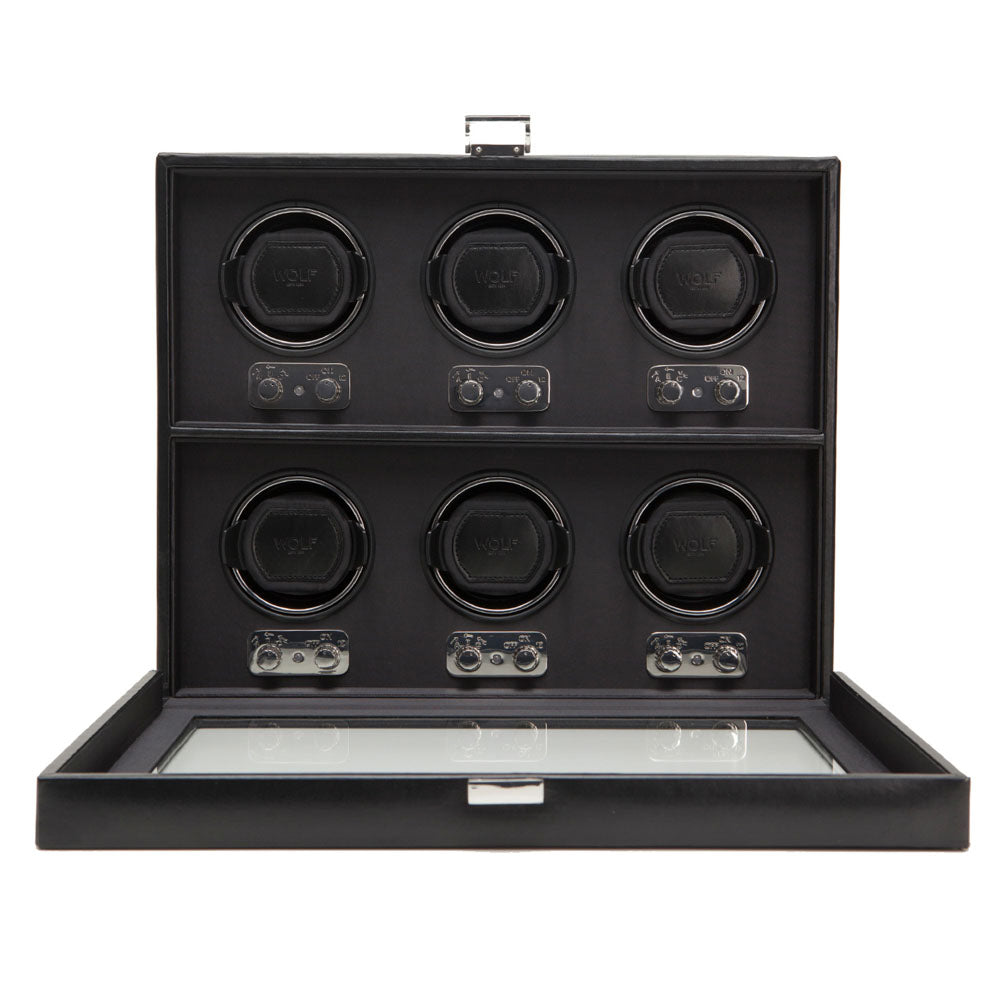 WOLF 1834 Heritage 6-Piece Watch Winder – Black - Image 2
