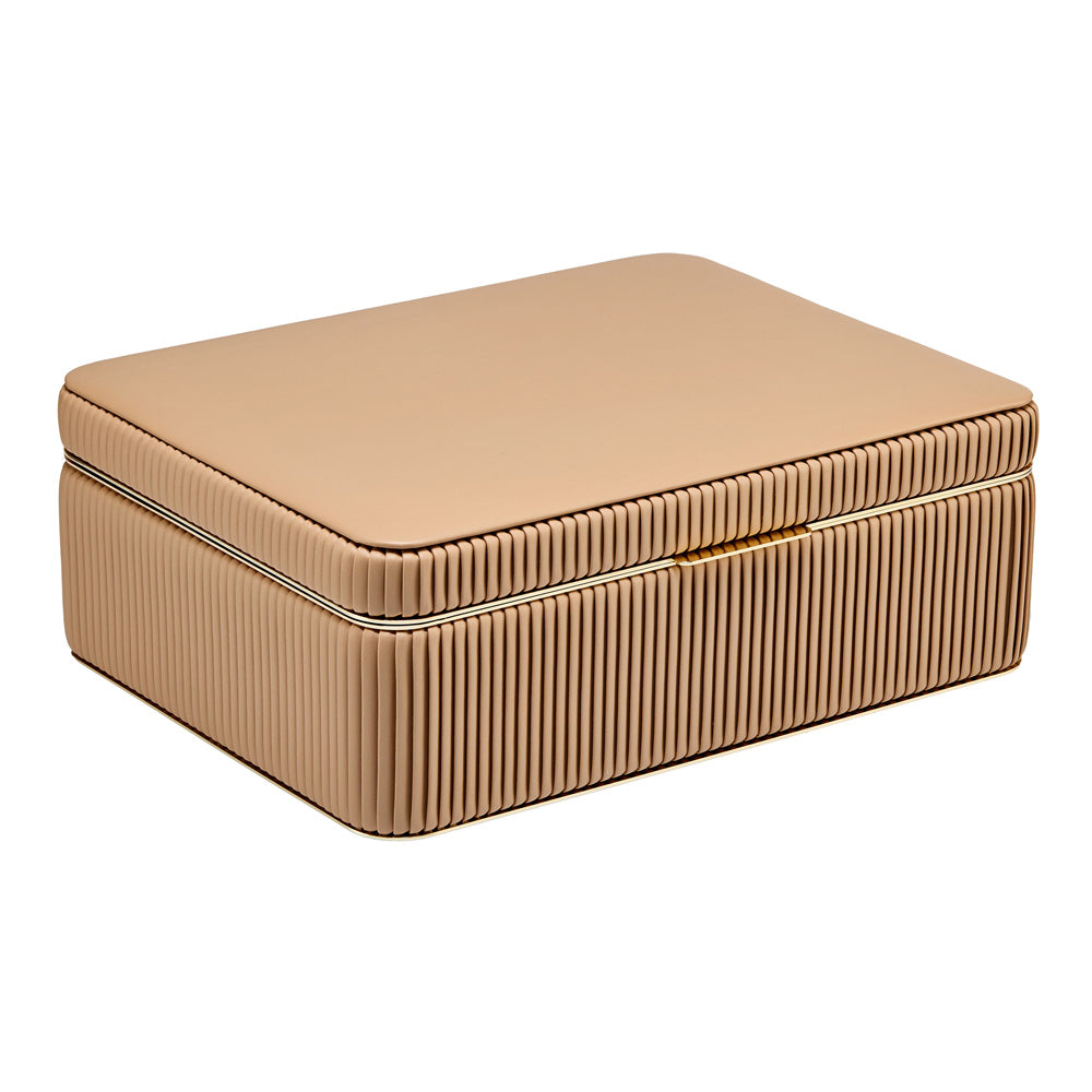 WOLF 1834 Bella Large Jewelry Box – Mocha, Vegan Leather with LusterLoc™ Lining, 3 Removable Trays & Zip Pouch - Image 2