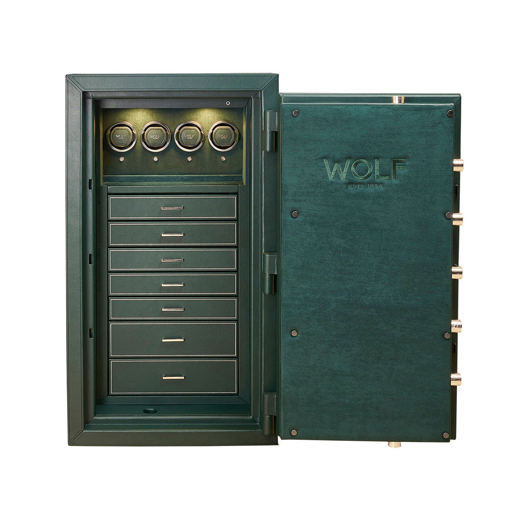 WOLF 1834 Athos 4-Piece Watch Winder & Jewelry Safe – Green - Image 2