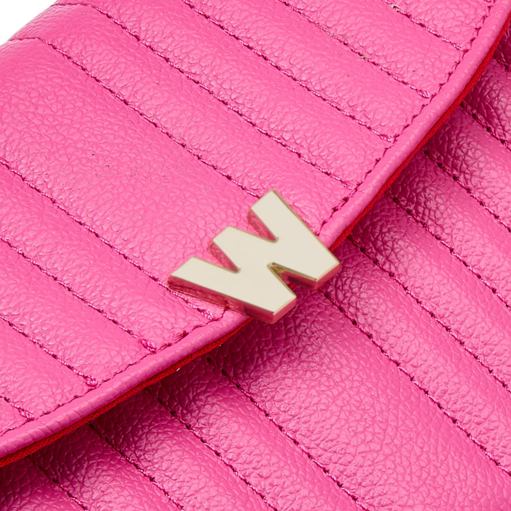 WOLF 1834 Mimi Crossbody Bag with Wristlet - Pink Vegan Leather - Image 5