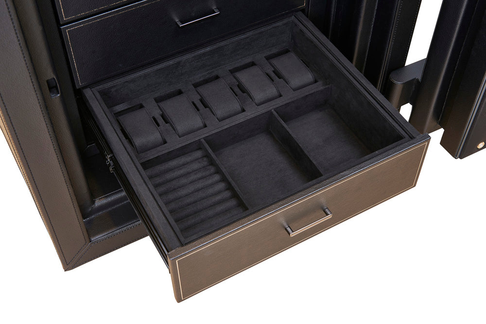 WOLF 1834 Athos 12-Piece Watch Winder and Jewelry Safe - Black - Image 5