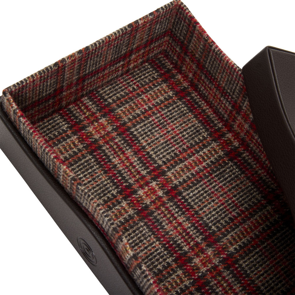 WOLF 1834 WM Brown Accessory Box – Brown Leather with Negroni Tweed Lining - Image 4
