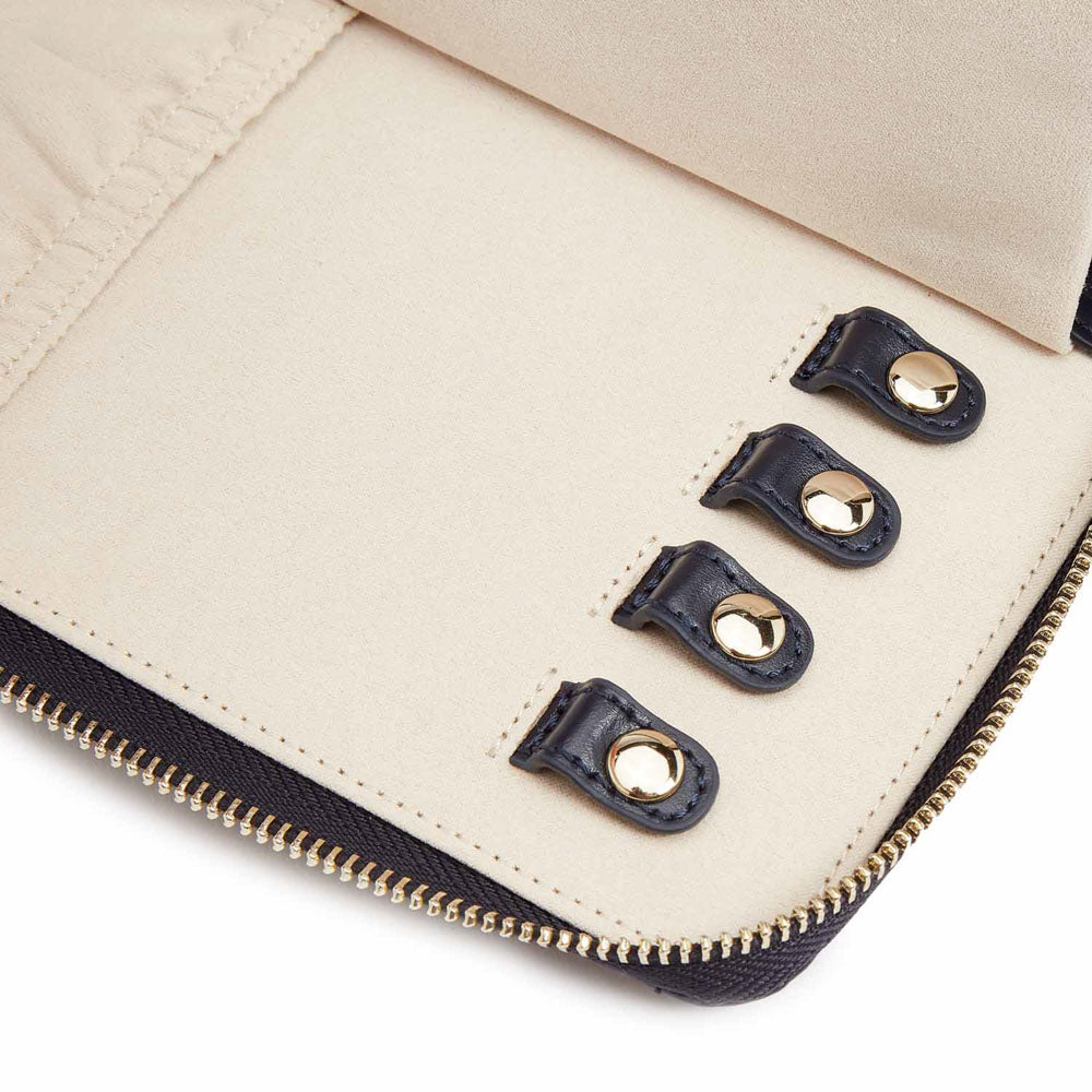 WOLF 1834 Maria Jewelry Portfolio – Navy Leather Travel Case with LusterLoc™ - Image 5