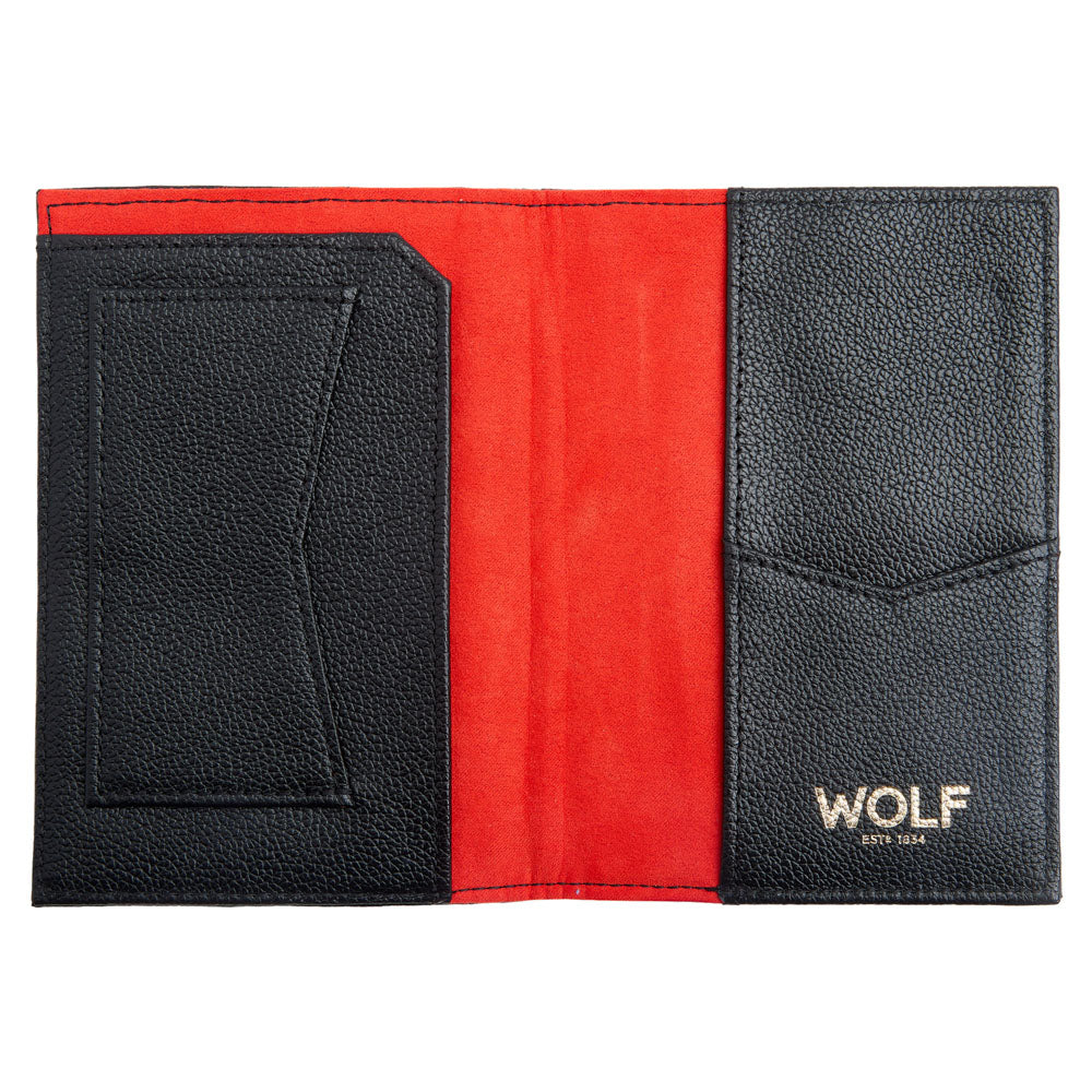 WOLF 1834 Mimi Passport Case - Black (RFID Blocking, Fits US/UK/EU/AU Passports) - Image 3
