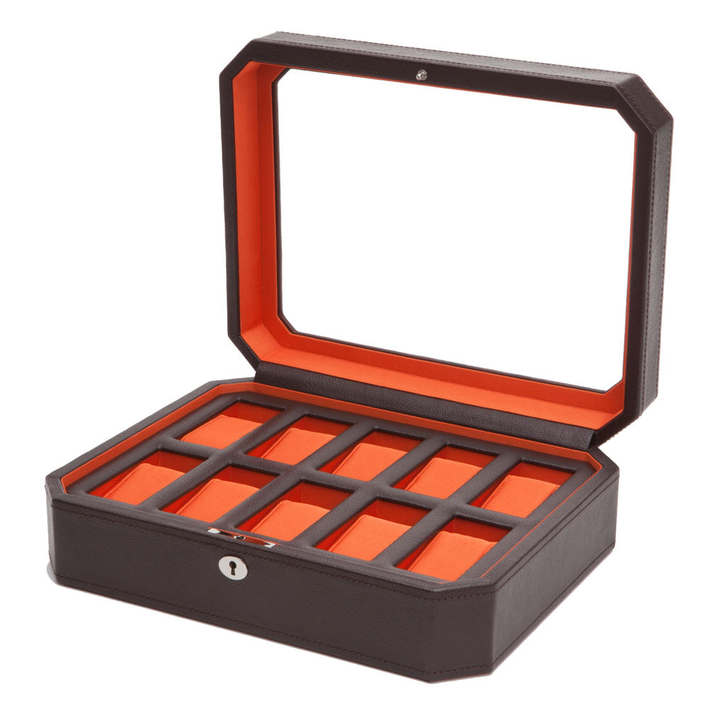 WOLF 1834 Windsor 10-Piece Watch Box – Windsor Brown/Orange - Image 2
