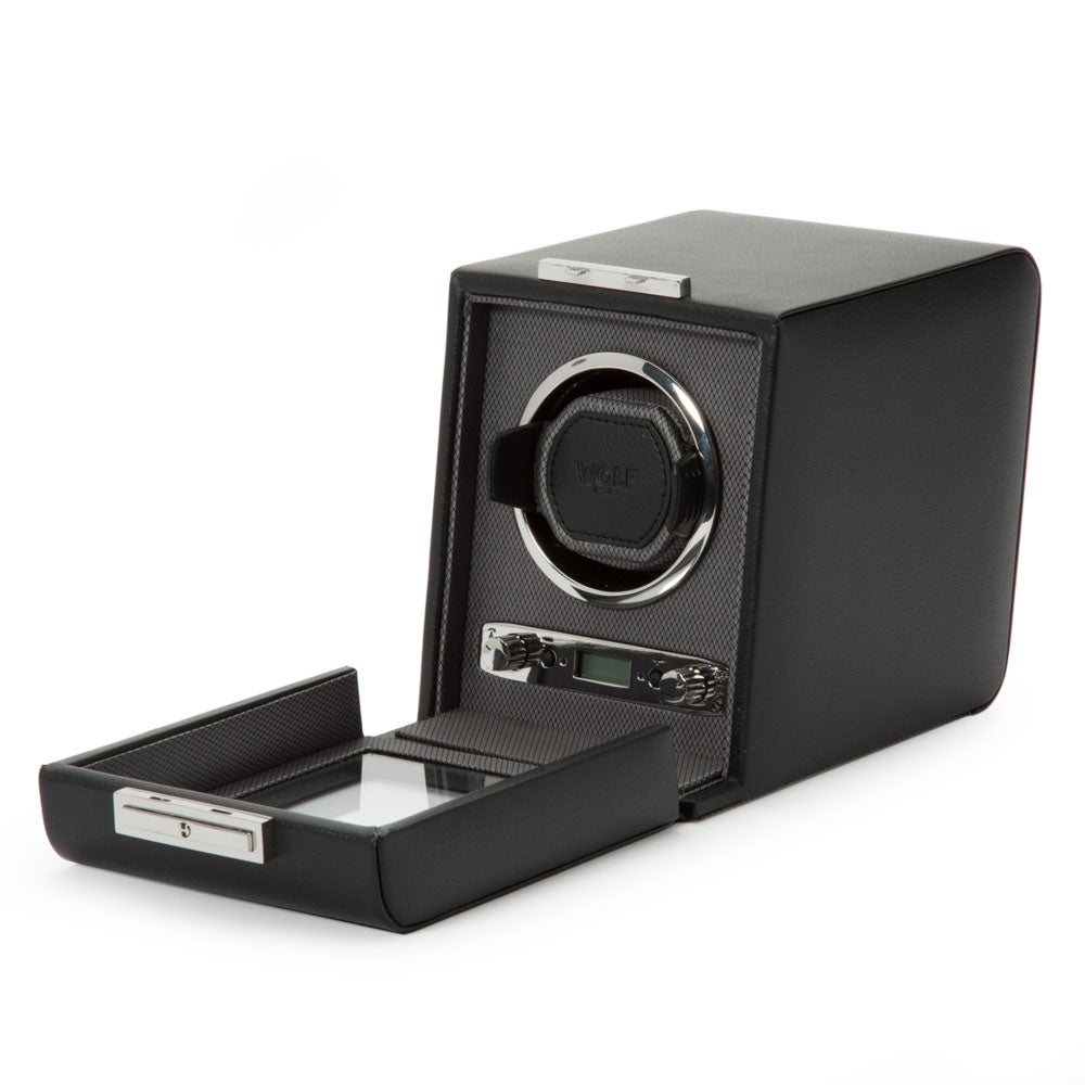 WOLF 1834 Classic Single Watch Winder – Black Vegan Leather - Image 3