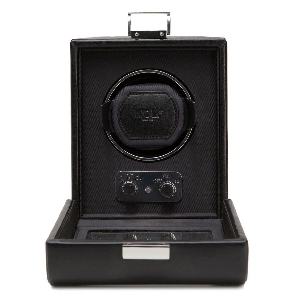 WOLF 1834 Heritage Single Watch Winder – Black Vegan Leather - Image 2
