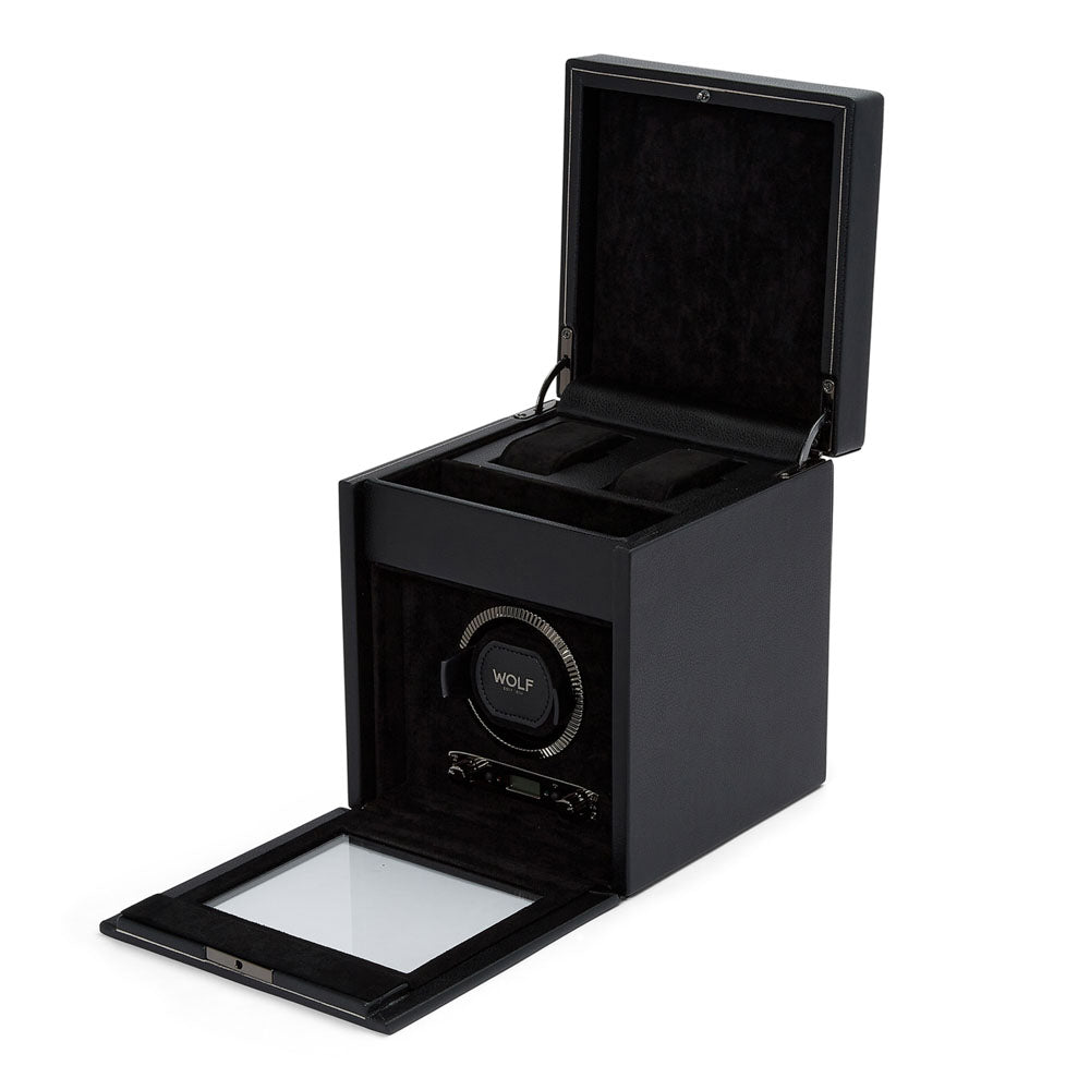 WOLF 1834 British Racing Single Watch Winder with Storage – Black - Image 3